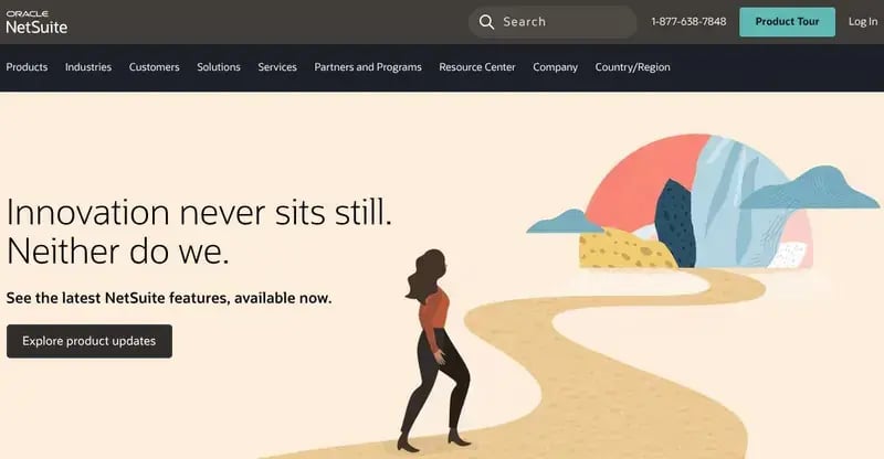 Oracle NetSuite homepage