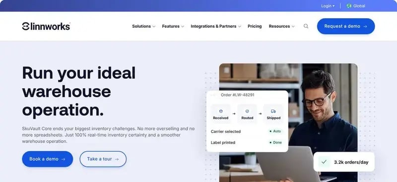 Linnworks SkuVault Core page: run your ideal warehouse operation
