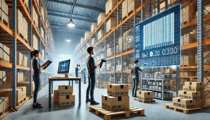 modern warehouse efficiently utilizing a barcode system for streamlined operations