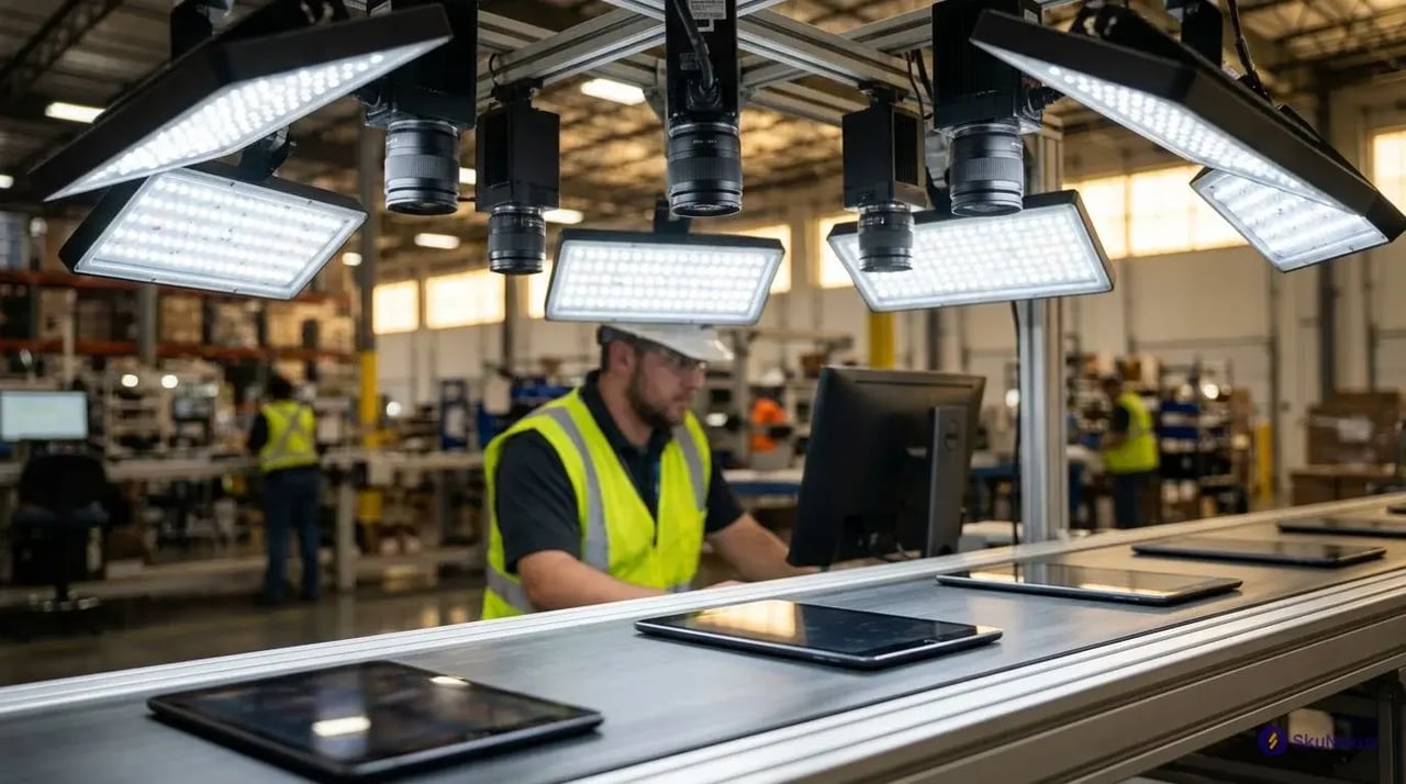 Computer vision quality control system achieving 99.7% accuracy in warehouse inspection operations