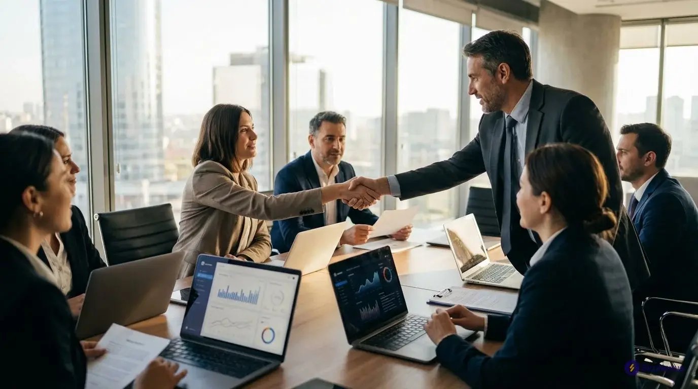 ecommerce executives meeting with 3PL partners to discuss fulfillment services and contracts