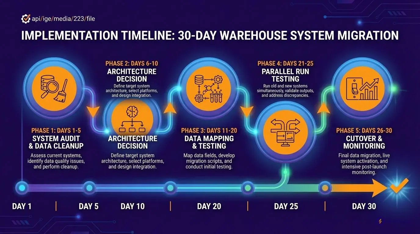 30-day OMS WMS integration implementation roadmap timeline