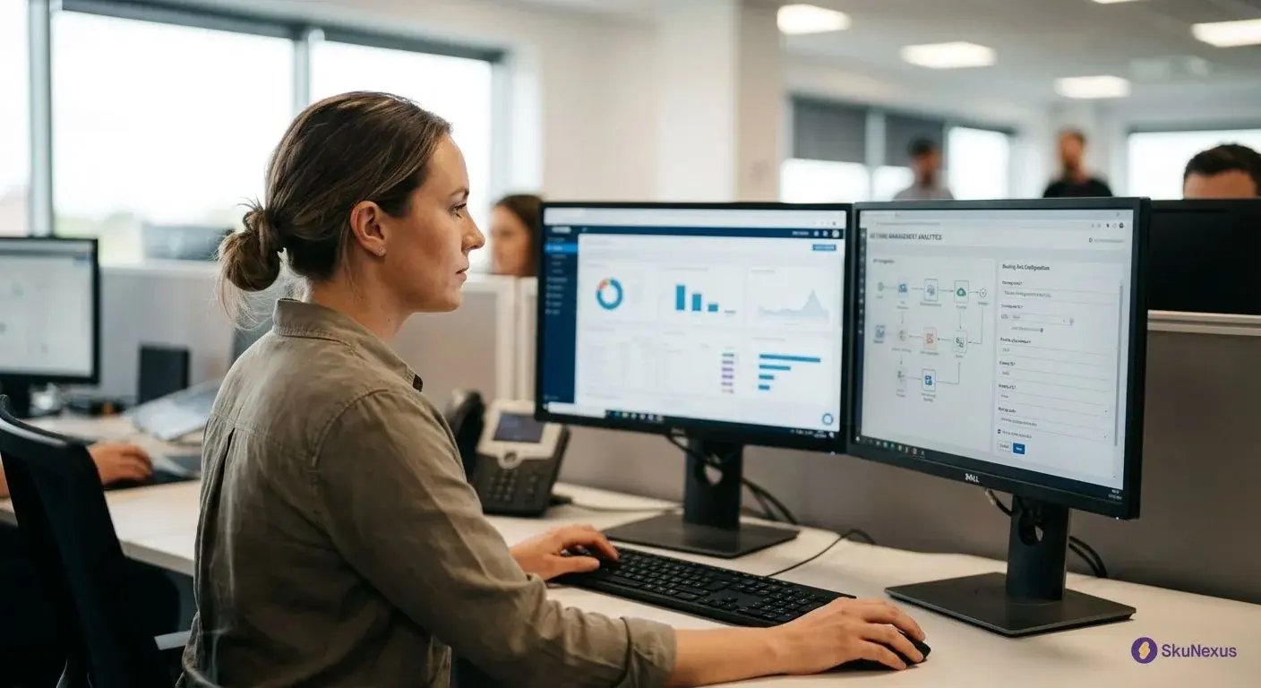 Returns management technology platform dashboard showing automated routing and analytics for ecommerce