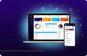 SkuNexus integrations dashboard showing connected platforms including Shopify, Magento, Amazon, QuickBooks, and 50+ eCommerce and ERP systems