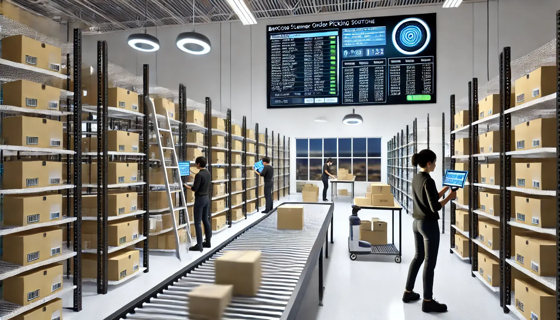 showcasing the power of barcode scanner order picking software in a modern warehouse setting