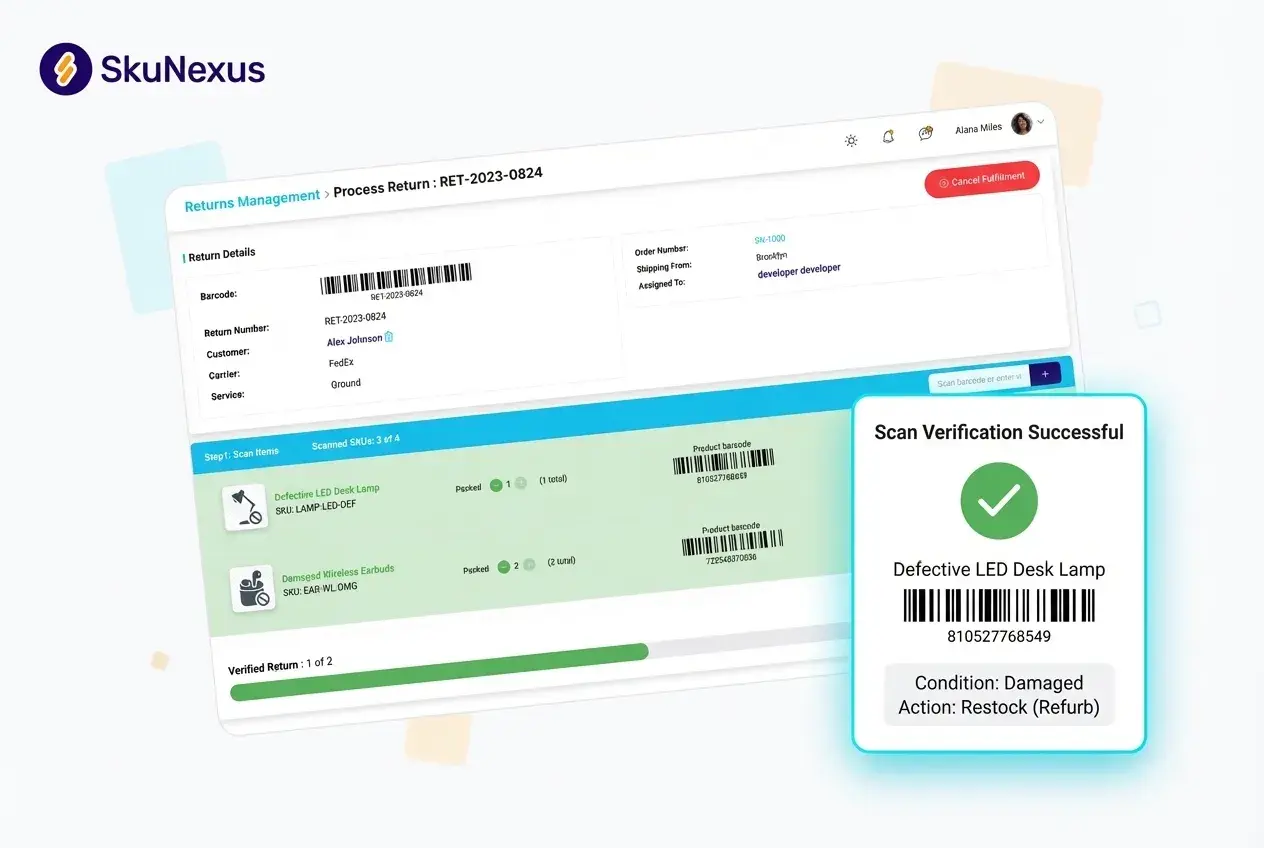 Returns Management feature 1 — SkuNexus