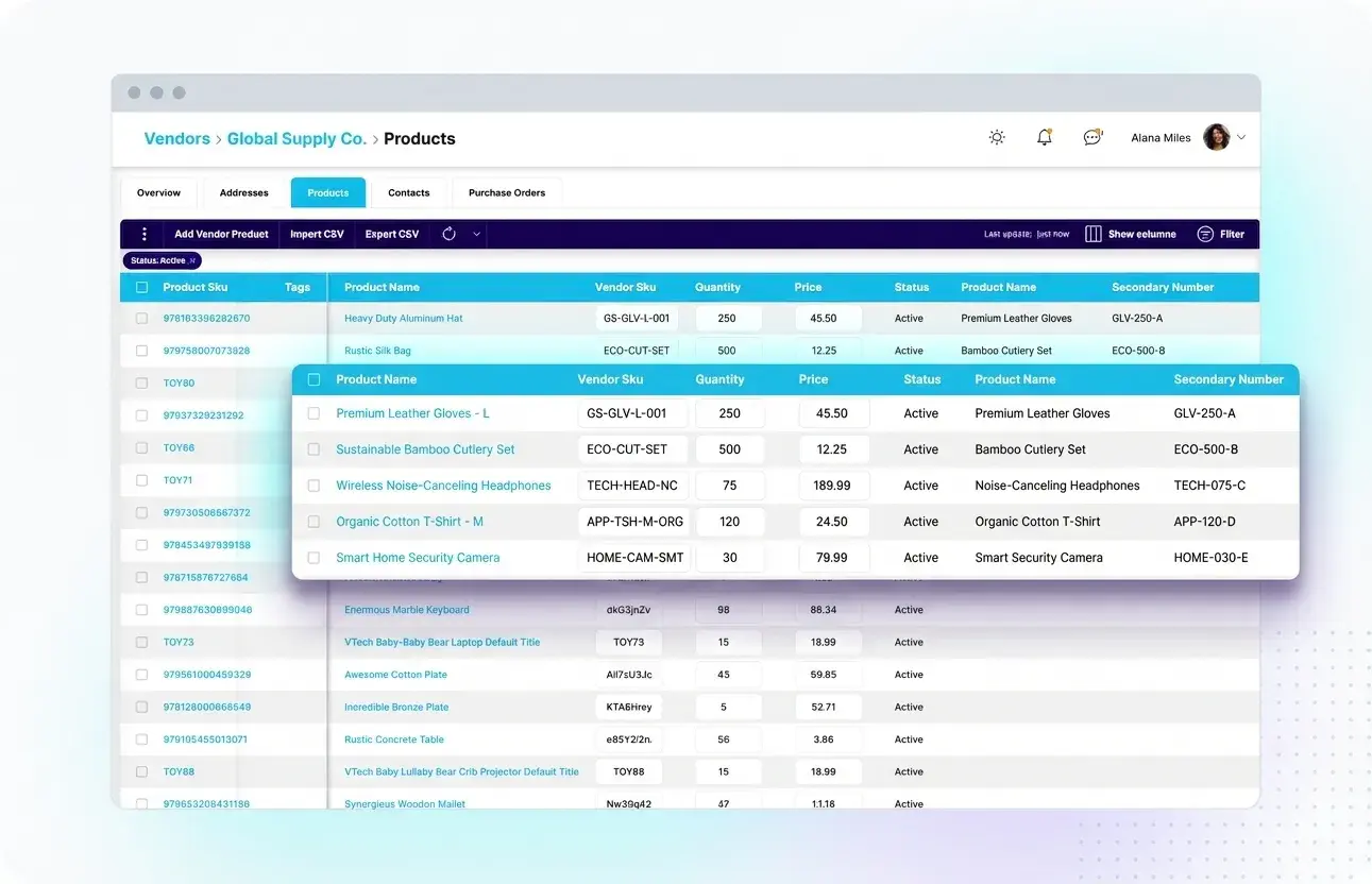 Vendor & PO Management feature 1 — SkuNexus