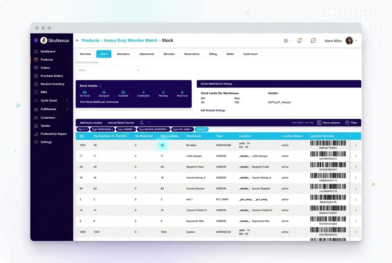 Vendor & PO Management feature 3 — SkuNexus