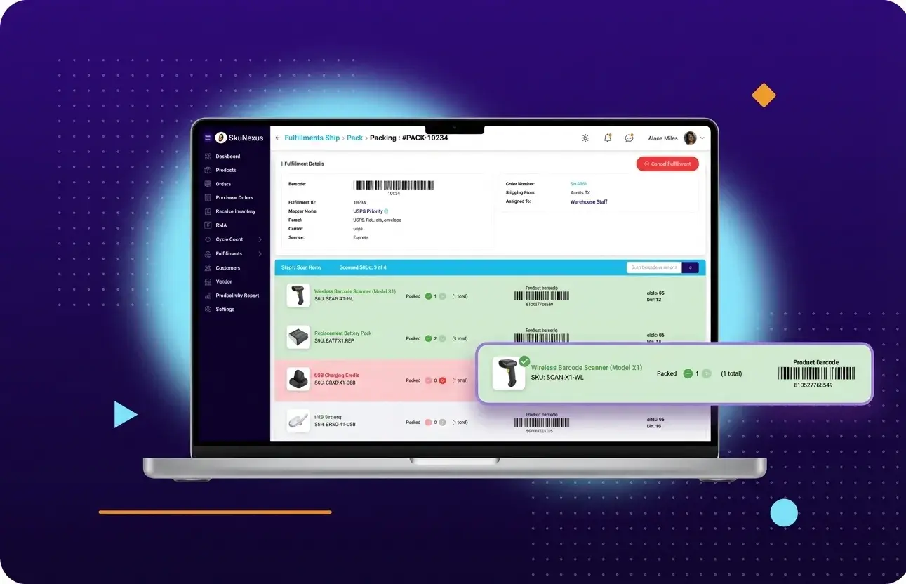 Barcode & Scanning — SkuNexus product screenshot