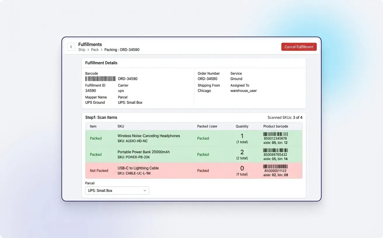 Parallel fulfillment tasks