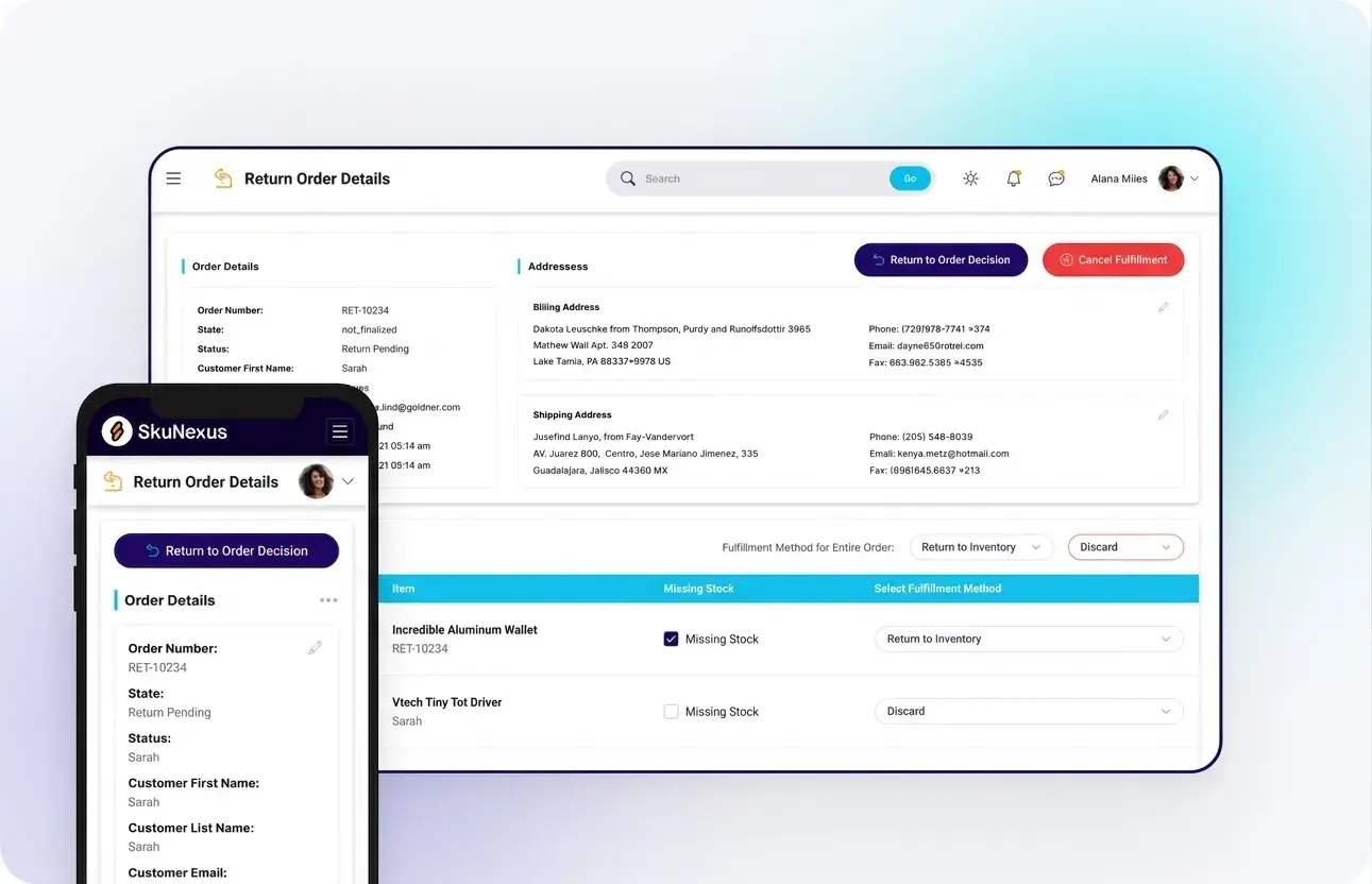 Disposition selection screen
